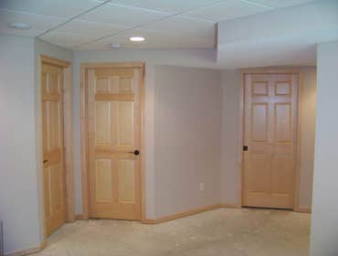 Finished Basement Finished a basement, framing, sheetrock, bathroom tile, bathroom vanity, ceiling tile, trim, doors and hardware.