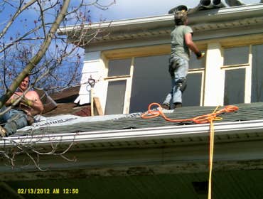This is a panoramic display of a variety of photos from numerous jobs. We are showing everything from a flat membrane roof to box gutter and chimney re