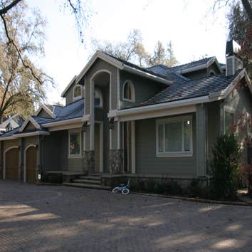Walnut Creek Family Compound Front elevation of main house is shown. For a complete look at this project, located in Walnut Creek, California -- visit 