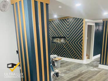 Modern finish carpentry slats wall design. Modern finish carpentry slats wall design in Glencoe, IL