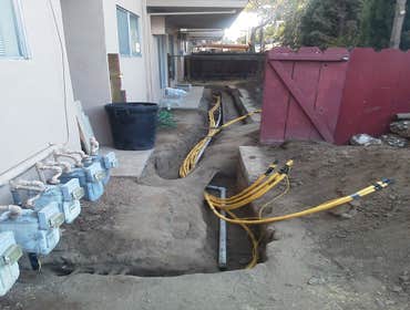 Gas lines being installed.