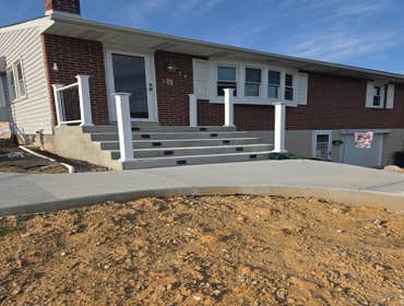 Photos by Apex Home Pro Inc #6 New concrete steps and white vinyl handrails