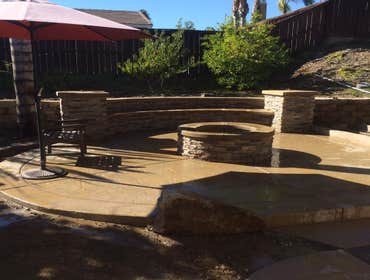 stamped concrete area