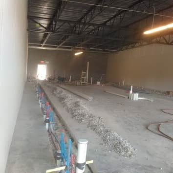 Slab rough in for nail salon