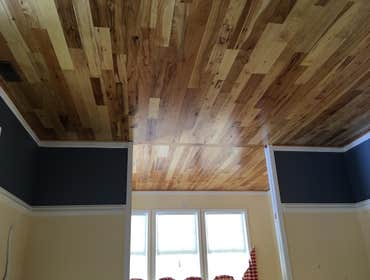 Hickory random width hardwood floors Hickory random width hardwood floors installed, sand & finished by Sheaves Floors LLC.