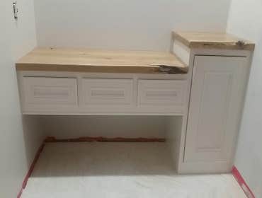 Custom vanity w/living edge