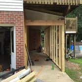 deck shed utilizing space under deck.