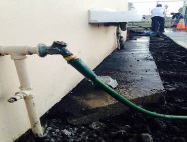 Repair of a water line servici