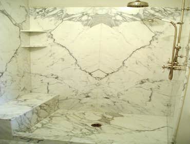 Bookmatched Shower
