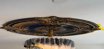 Repaint medallion from blue to black