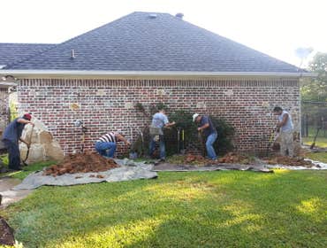 Crew working hard