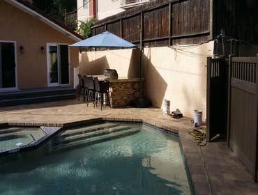 glandale 100 sqf room addition open walls kitchen flooring bathroom back yard pool decks fence pavers windows stucco complete remodeling