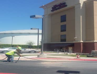 Sandblasting handicap ramps in