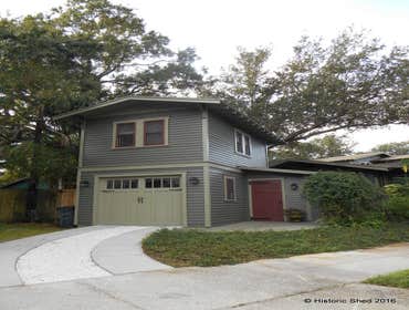 Two-Story Garage Apartment Custom designed 12'x20' one car garage with second floor apartment and side storage. Designed to complement a 1920s bungalow