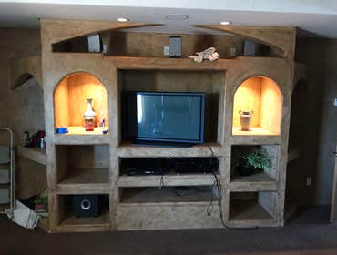 Entertainment center variance plaster