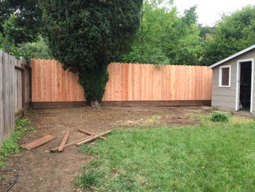 Redwood Dog-Ear Fence