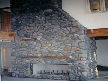 stone fireplace