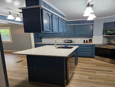 Full kitchen remodel(painted old cabinets)