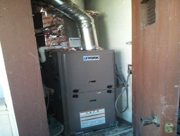 Rebecca Installed heating And Air Conditioning in an outdoor closet.