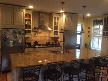 Kitchen Completely gutted two rooms, designed and built this large kitchen. From gutting to the painting.