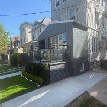Photos by Strong Innovative Structures Inc #1 Exterior brick veneer installation and front façade renovation. Installed new CMU block base with proper 