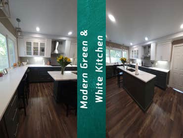Photos by A Plus Home Improvements #8 Modern Green and White Kitchen