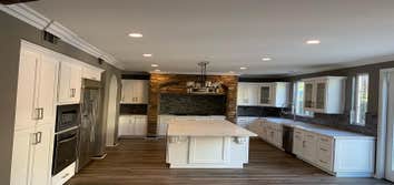 Kitchen Remodel In Ladera Ranch Ca White Shaker Cabinets with Calacata Quartz and Glass Full Backsplash