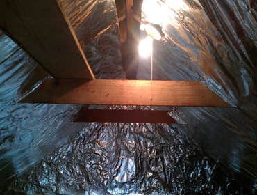 Project photos from Kauffman Property Services Radiant barrier installed in attic to reduced heating/cooling costs.