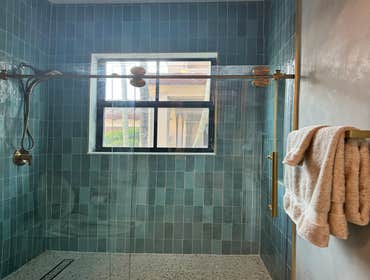 Photos by Ark Concept & Construction Inc #1 Residential bathroom remodel combining the timeless appeal of classic high-end materials with the raw, unfi