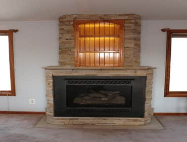 Fireplace with LED light shelf
