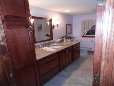 Stained cabinets