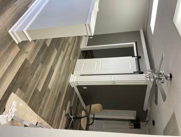 Photos by F Squared LLC #1 Renovated Beauty Salon
Demolition, framing, electrical, plumbing, drywall, paint, trim and flooring, also set up styling st