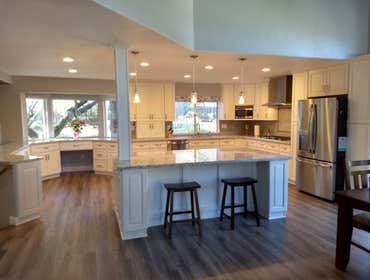 San Francisco Kitchen Remodel Installation of cabinets, backsplash, countertops, electrical, plumbing, peninsula, flooring, drywall, painting & archite
