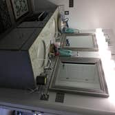Cultured Marble bath remodel Light blue cultured marble w/ chrome fixtures.