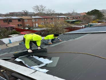 Photos by LINE Construction Group NY, corp. Shingle roof replacement