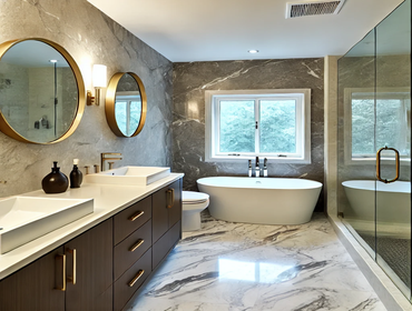 Bathroom Remodel The project involved two separate bathroom transformations, both designed with elegance and luxury in mind. Each bathroom showcases pr
