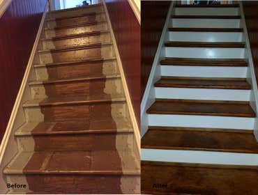 Before & After, Refinished 130-year-old fur floor, San Francisco Victorian