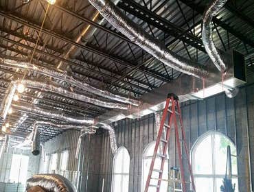 Commercial Ductwork Installation of 5 complete new a.c. systems with all new ductwork, exhaust, exhaust fans, and fresh air ducts.