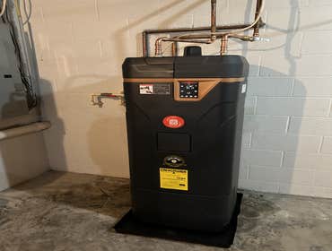 Essency Water heater install replacement of 50 gallon traditional electric water heater with a new Essency high efficiency programmable water heater.
