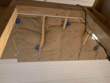 Before hanging the shiplap