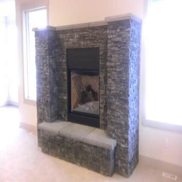stone fireplace