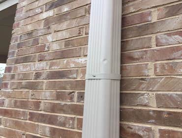 Gutter with hail damage