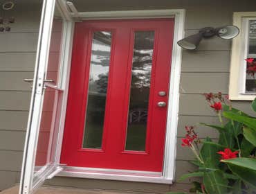 Steel and storm door