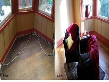 Before & After, Refinished 130-year-old fur floor, San Francisco Victorian