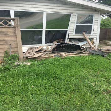 Drive-Through Home Rebuild an exterior wall