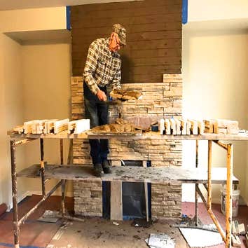 Stone Fireplace