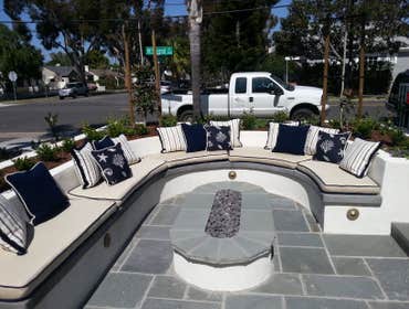 Bluestone bench & Fire Pit