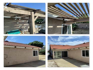 Wood patio cover removal Rowland Heights before/after