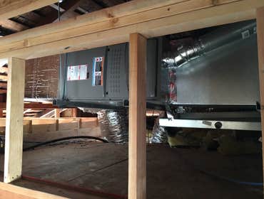 Hollywood Hills Installed two 4 ton 16 SEER Lennox split systems with brand new ducting.