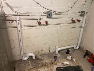 New washer drains